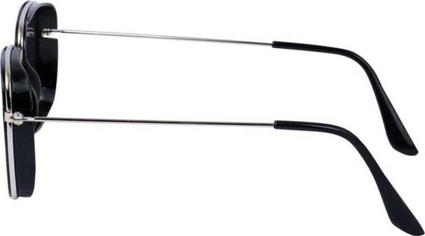 Unisex Red Silver Retro Square Sunglass