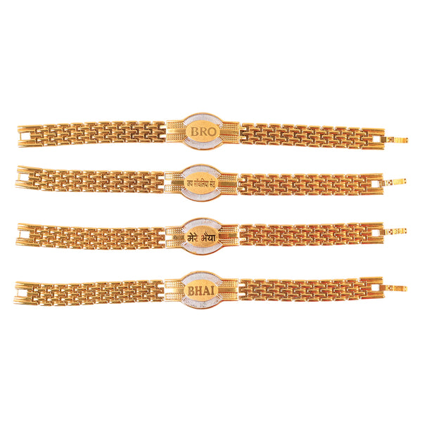 Rakhi Bracelet For Brother Metal Chain Style Rakhi With Mixed Designs (1 Pc)